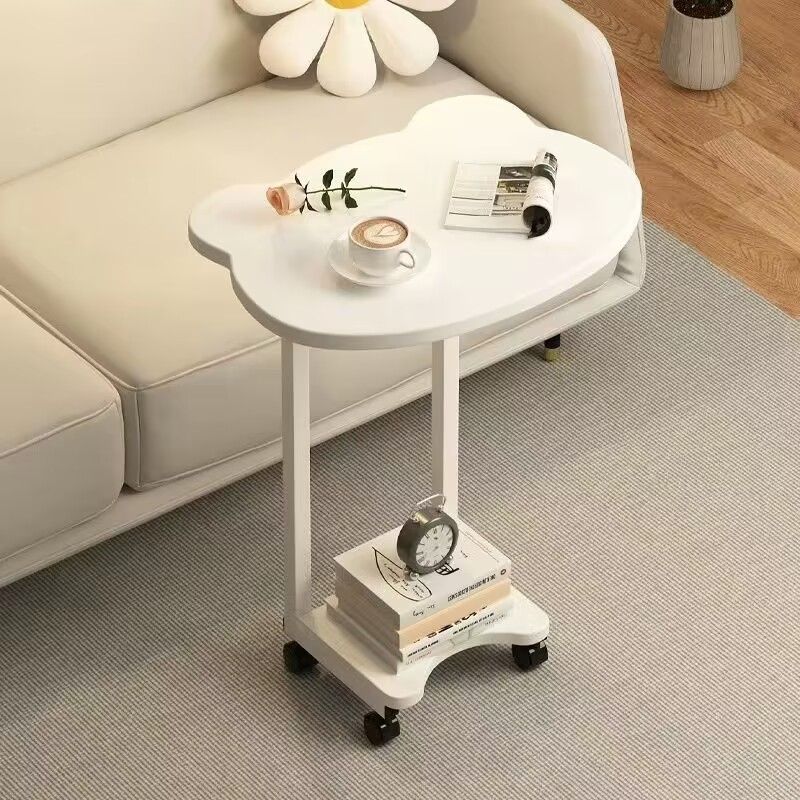 Contemporary Creative Bear MDF Iron Coffee Table Removable 2-Tier For Living Room