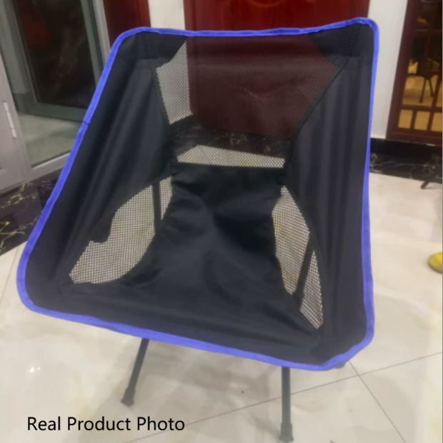 Modern Minimalist Carbon Steel Oxford Fabric Curved Foldable Camping Chair Backrest Armless For Outdoor & Garden