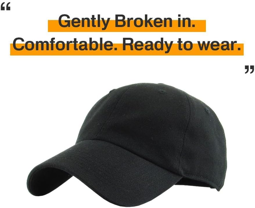 DAWNLU Classic Unisex Cotton Adjustable Low Crown Baseball Cap – Plain Dad Hat