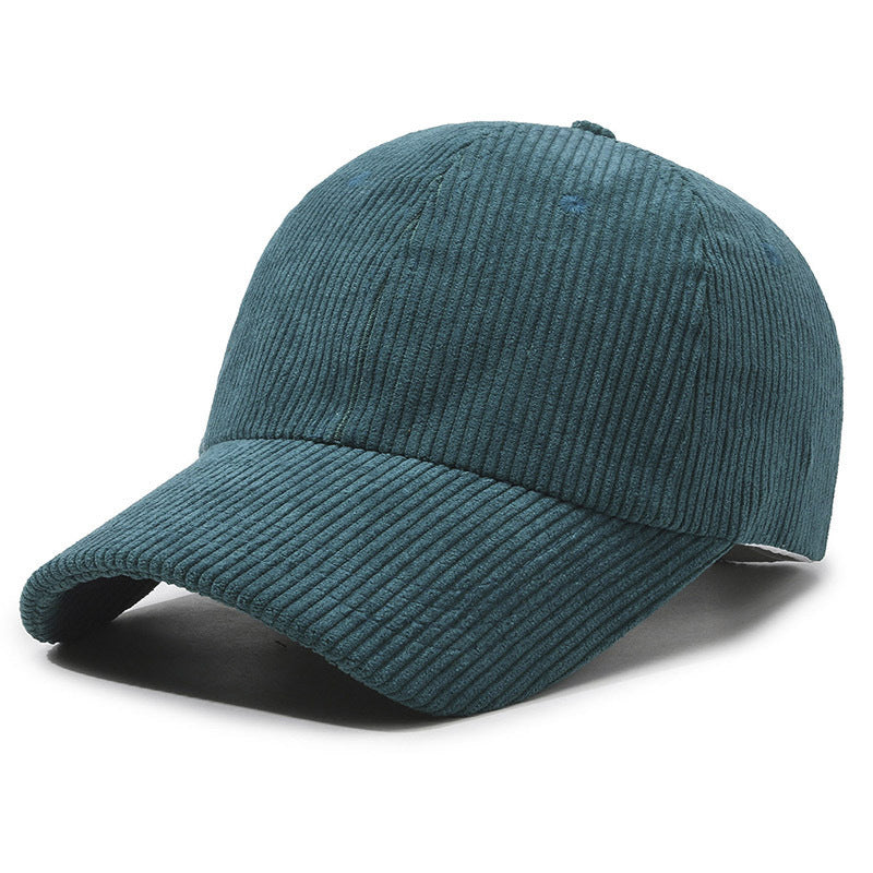 Corduroy Baseball Cap Solid Color Unisex Winter Warm Adjustable Dad Hat