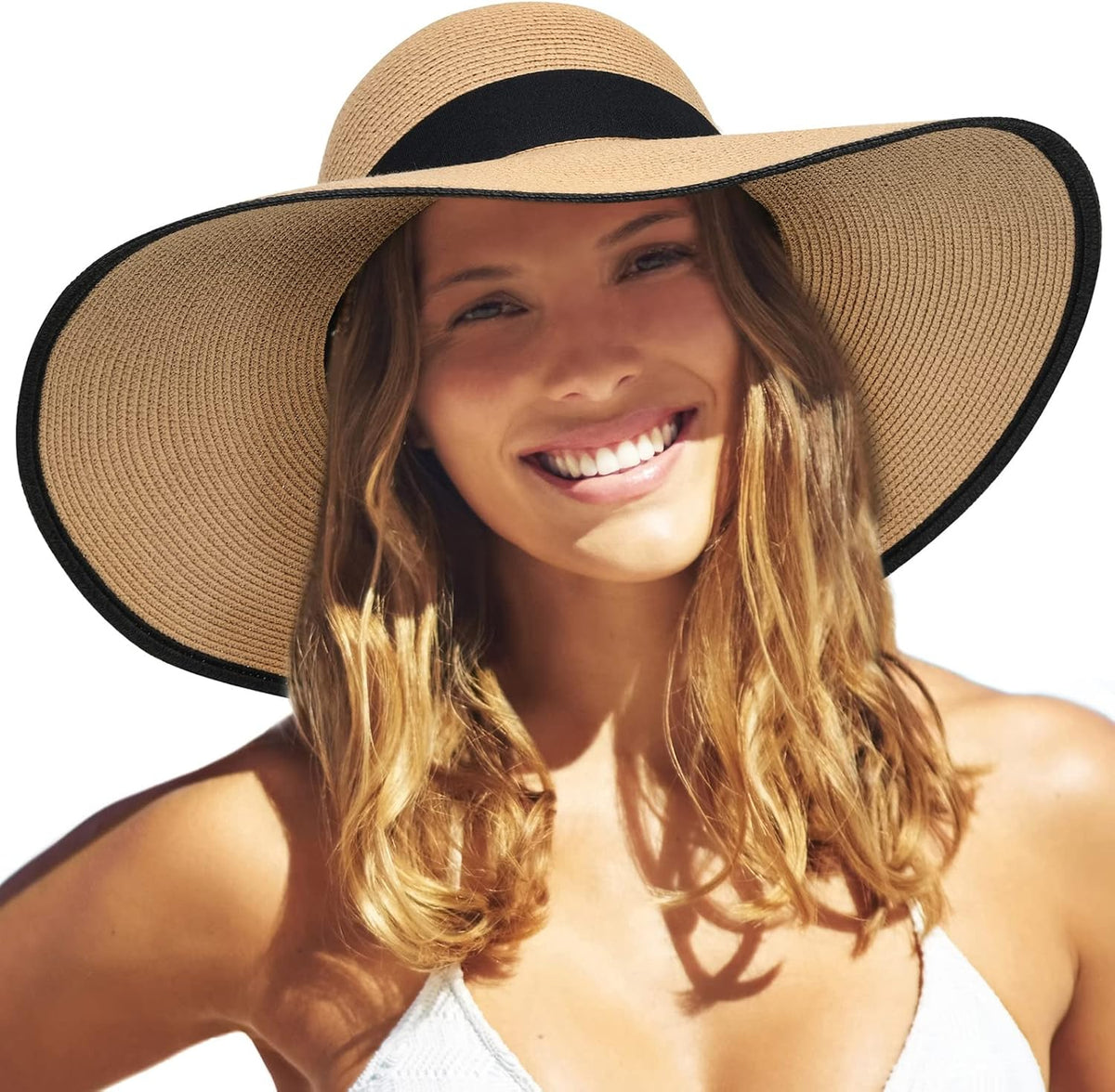 FURTALK Womens Sun Straw Hat Wide Brim Floppy Summer Beach Hats for Women