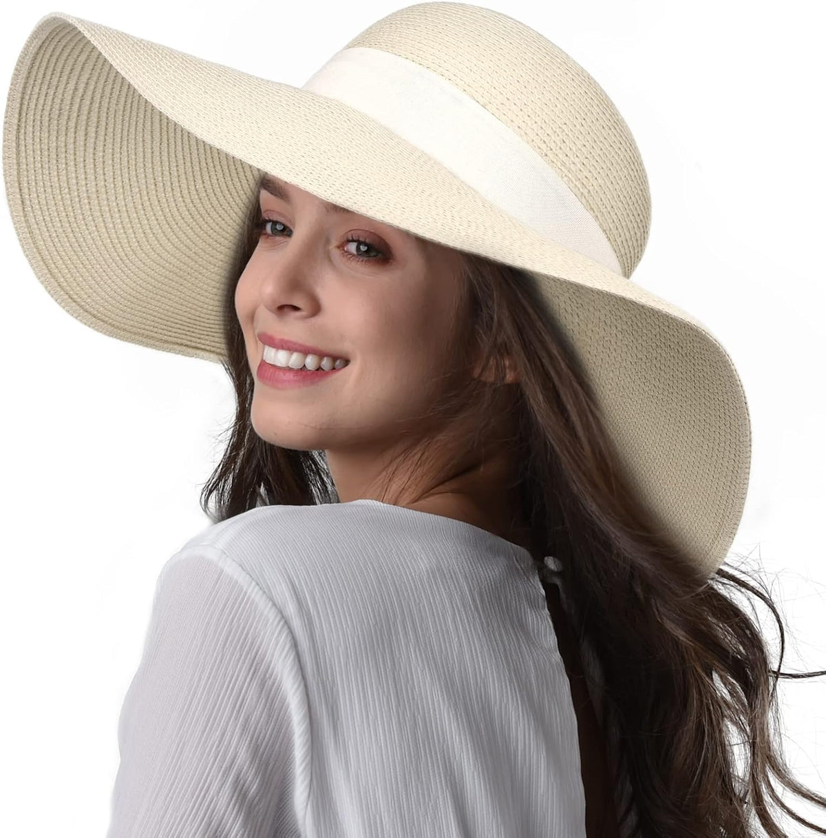 FURTALK Womens Sun Straw Hat Wide Brim Floppy Summer Beach Hats for Women