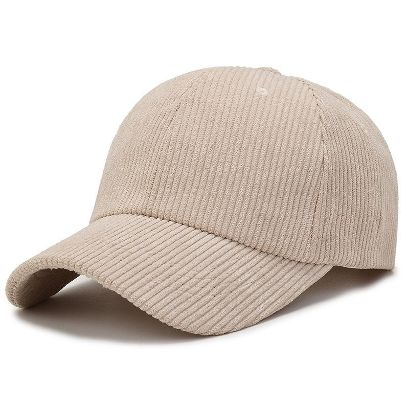 Corduroy Baseball Cap Solid Color Unisex Winter Warm Adjustable Dad Hat