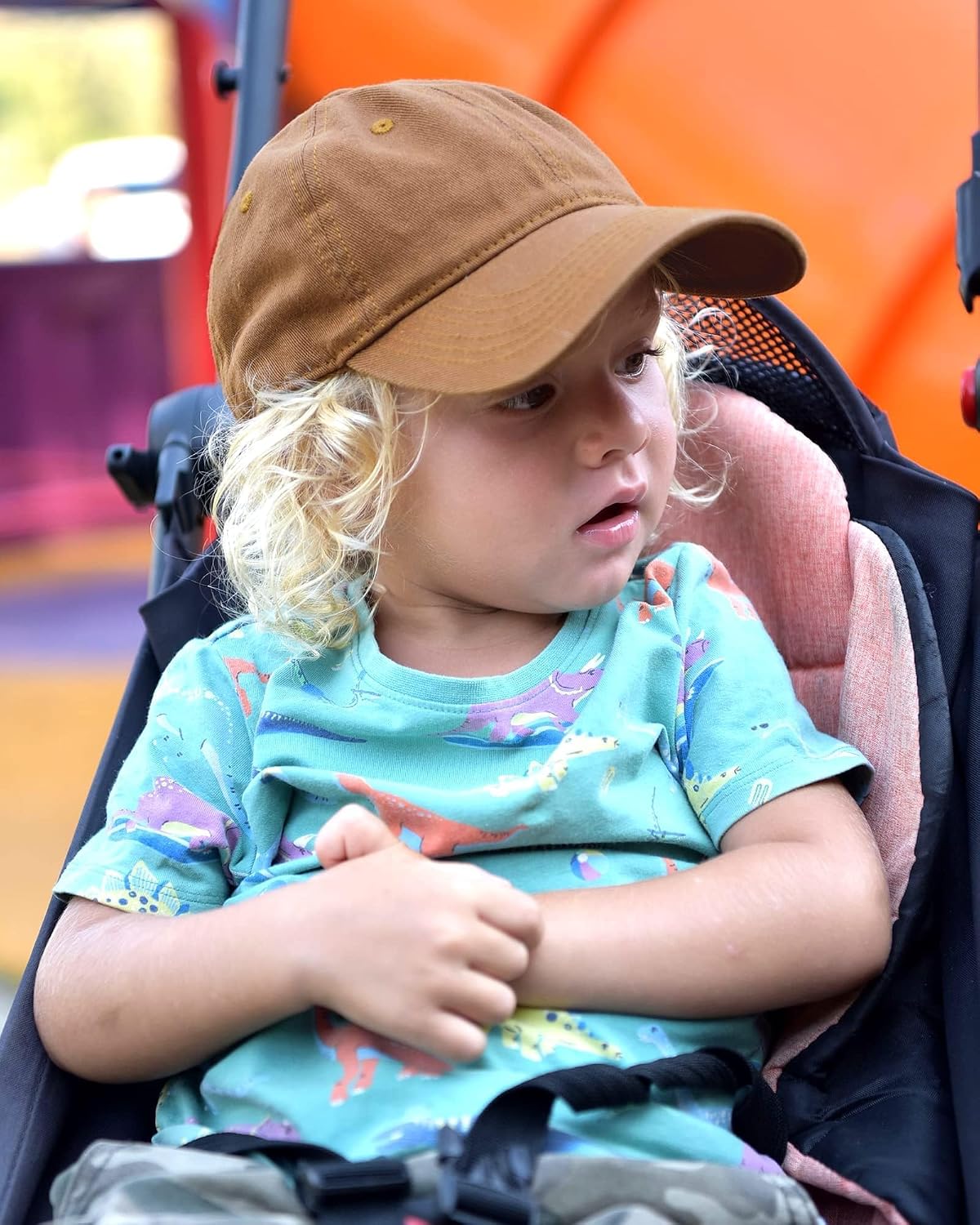 FURTALK Toddler Baseball Hat Kids Boys Girls Adjustable Washed Cotton Baseball Cap with Ponytail