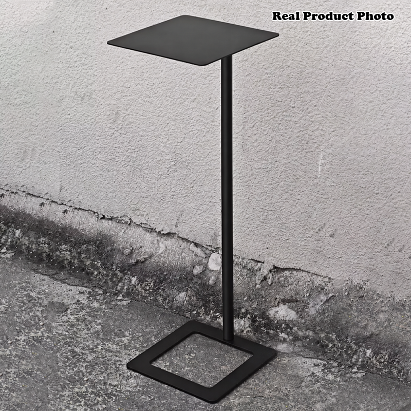 Modern Minimalist Iron Rounded-Square End Table 1-Tier For Living Room