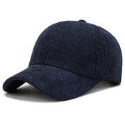 Corduroy Baseball Cap Solid Color Unisex Winter Warm Adjustable Dad Hat