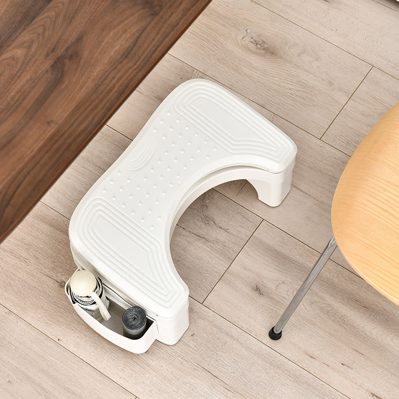 Modern Minimalist Trapezoidal ABS Height Adjustable Footstool 1-Storage Backless For Entryway
