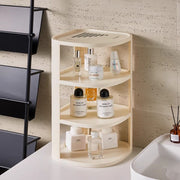 Modern Minimalist Plastic Rounded Square Corner Shelf Unit With 2-Tier For Entryway & Living Room & Bathroom