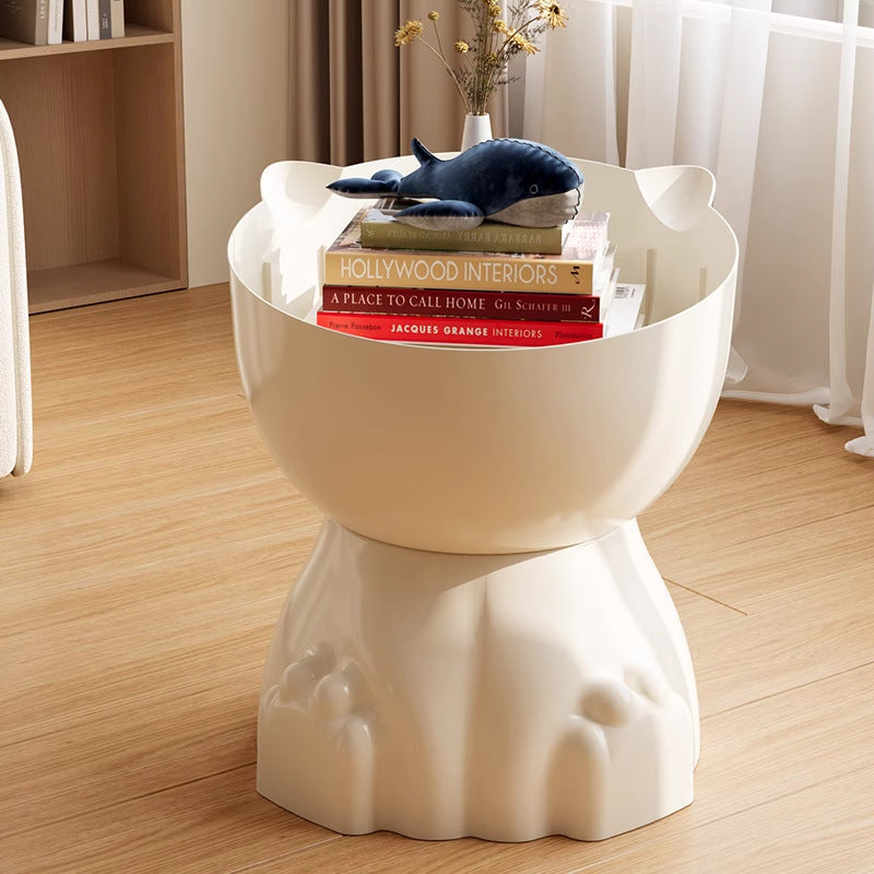 Contemporary Creative Cat Design PP Side Table With Hidden Storage For Living Room And Bedroom