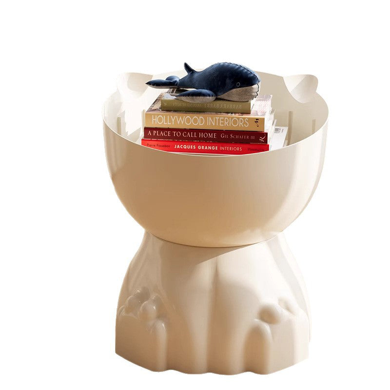Contemporary Creative Cat Design PP Side Table With Hidden Storage For Living Room And Bedroom