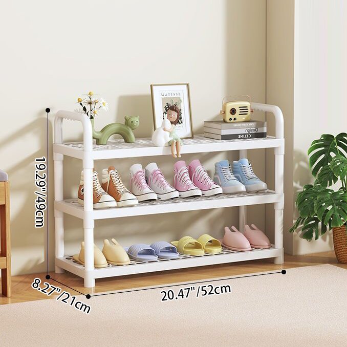 Modern Minimalist Plastic Rectangular Shoe Storage With 2/3/4/5-Tier Lightweight Storage Organizer For Entryway