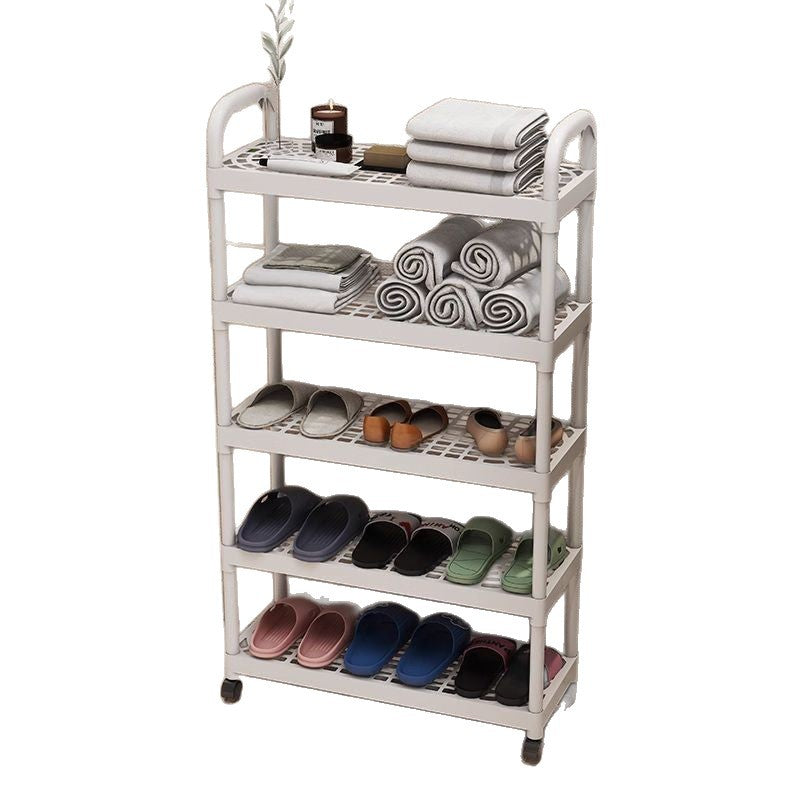 Modern Minimalist Plastic Rectangular Shoe Storage With 2/3/4/5-Tier Lightweight Storage Organizer For Entryway