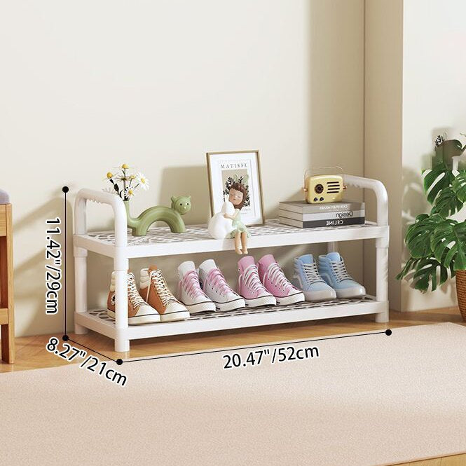 Modern Minimalist Plastic Rectangular Shoe Storage With 2/3/4/5-Tier Lightweight Storage Organizer For Entryway
