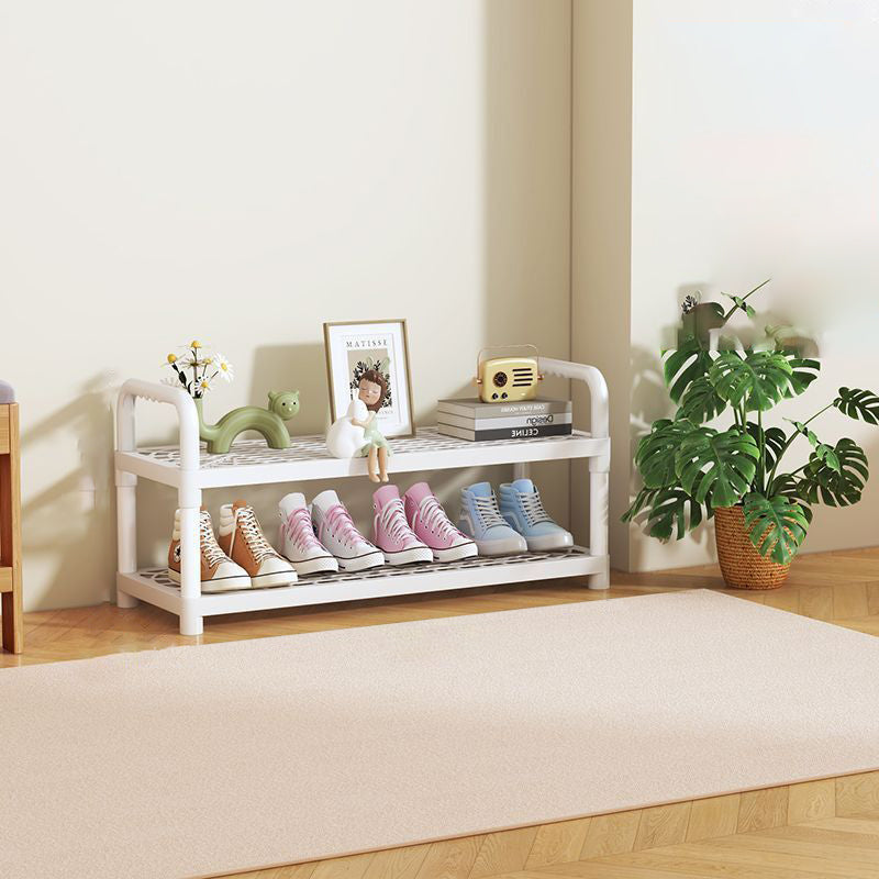 Modern Minimalist Plastic Rectangular Shoe Storage With 2/3/4/5-Tier Lightweight Storage Organizer For Entryway