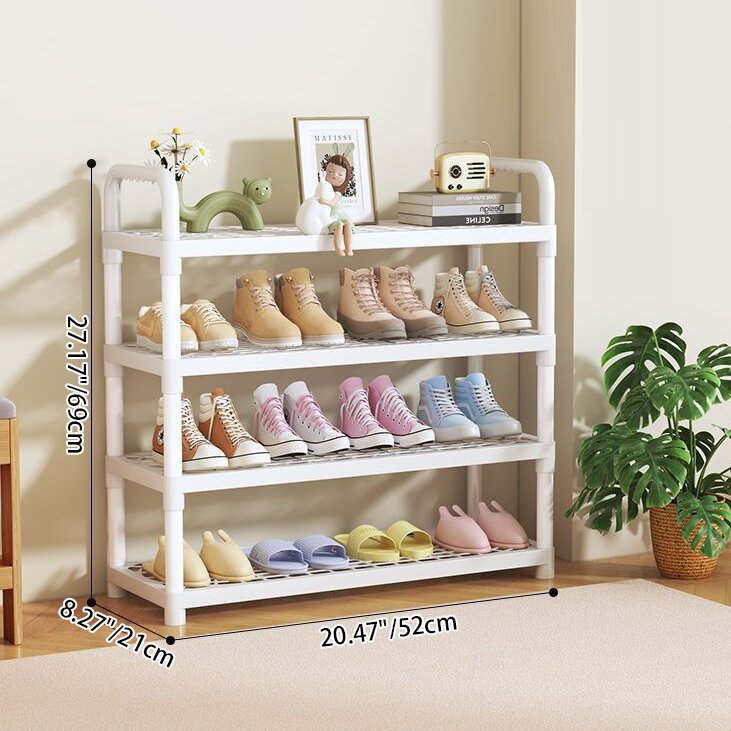 Modern Minimalist Plastic Rectangular Shoe Storage With 2/3/4/5-Tier Lightweight Storage Organizer For Entryway