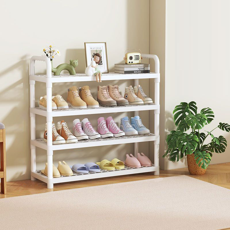 Modern Minimalist Plastic Rectangular Shoe Storage With 2/3/4/5-Tier Lightweight Storage Organizer For Entryway
