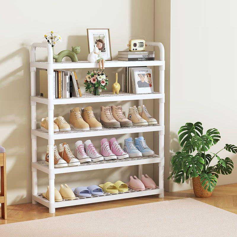 Modern Minimalist Plastic Rectangular Shoe Storage With 2/3/4/5-Tier Lightweight Storage Organizer For Entryway