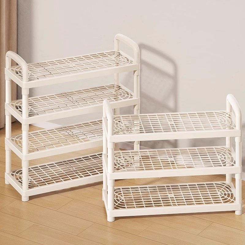 Modern Minimalist Plastic Rectangular Shoe Storage With 2/3/4/5-Tier Lightweight Storage Organizer For Entryway