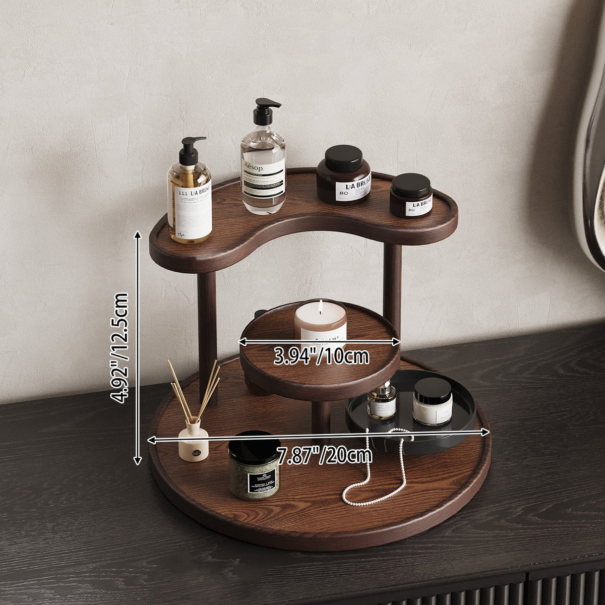 Modern Minimalist Bamboo & Acrylic 3 Tiers Storage Shelf Desktop Organizer For Bedroom & Entryway