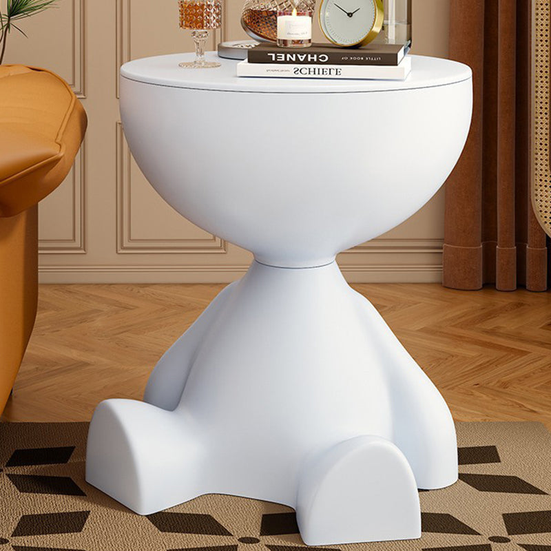 Contemporary Creative Round Cartoon Character Design Plastic Side Table 1-Storage For Living Room
