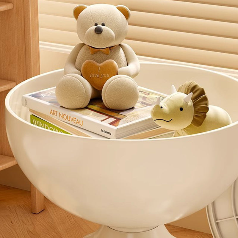 Contemporary Creative Round Cartoon Character Design Plastic Side Table 1-Storage For Living Room