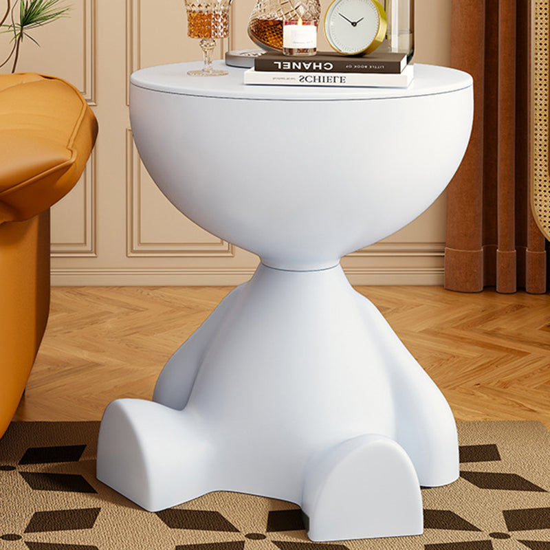 Contemporary Creative Round Cartoon Character Design Plastic Side Table 1-Storage For Living Room