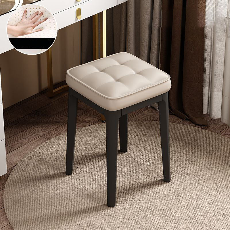Modern Minimalist Rectangular Microfiber Leather PP Vanity Stool Backless Armless For Bedroom