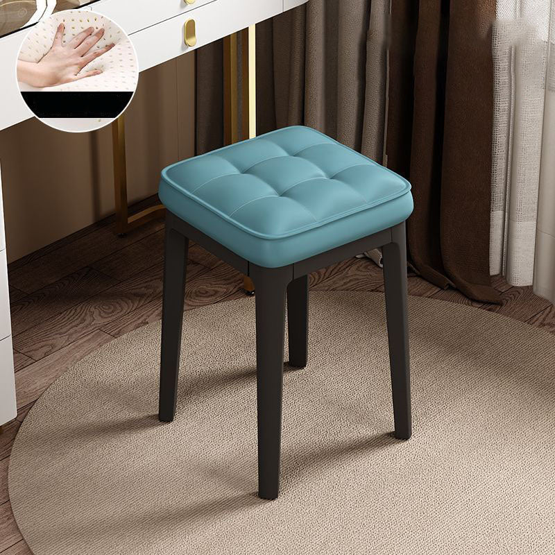 Modern Minimalist Rectangular Microfiber Leather PP Vanity Stool Backless Armless For Bedroom