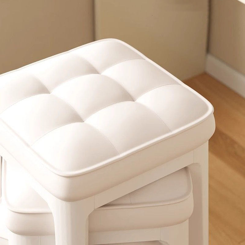 Modern Minimalist Rectangular Microfiber Leather PP Vanity Stool Backless Armless For Bedroom