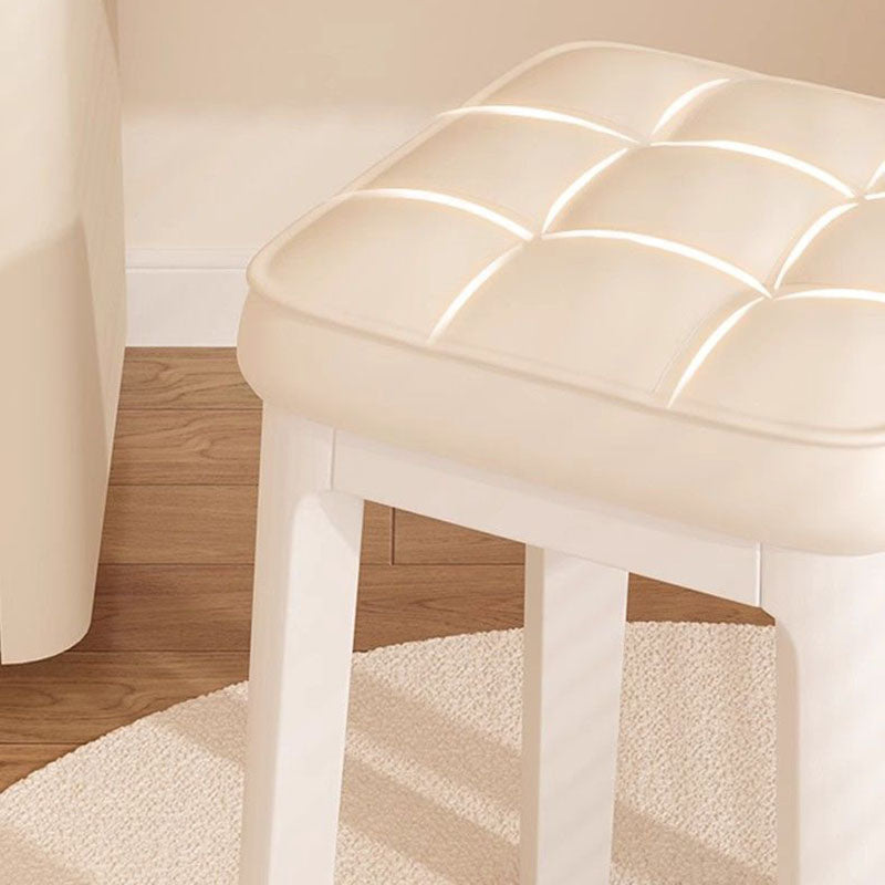 Modern Minimalist Rectangular Microfiber Leather PP Vanity Stool Backless Armless For Bedroom