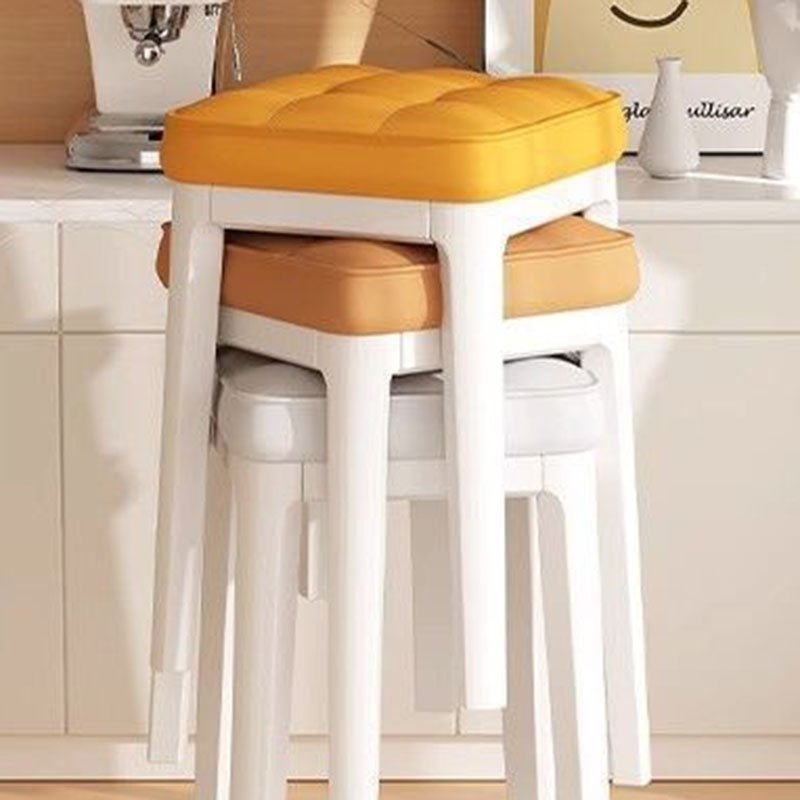 Modern Minimalist Rectangular Microfiber Leather PP Vanity Stool Backless Armless For Bedroom