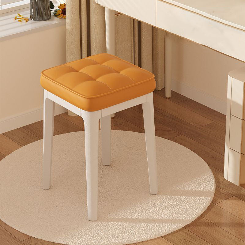Modern Minimalist Rectangular Microfiber Leather PP Vanity Stool Backless Armless For Bedroom