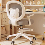 Contemporary Creative Curved Bear-Shaped Kids PP Wooden Mesh Fabric Lift-Adjustable Desk Chair Backrest Armrest For Home Office
