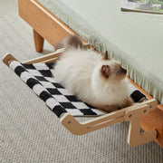 Modern Minimalist Rectangular Multi-Layer Plywood Cotton Linen Stainless Steel Hanging Cat Bed 2-Leg For Bedroom