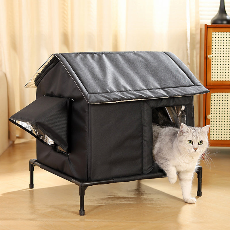 Modern Minimalist Rectangular Waterproof House Oxford Fabric Aluminum Foil Plastic Outdoor Cat Bed Dog Bed For Garden