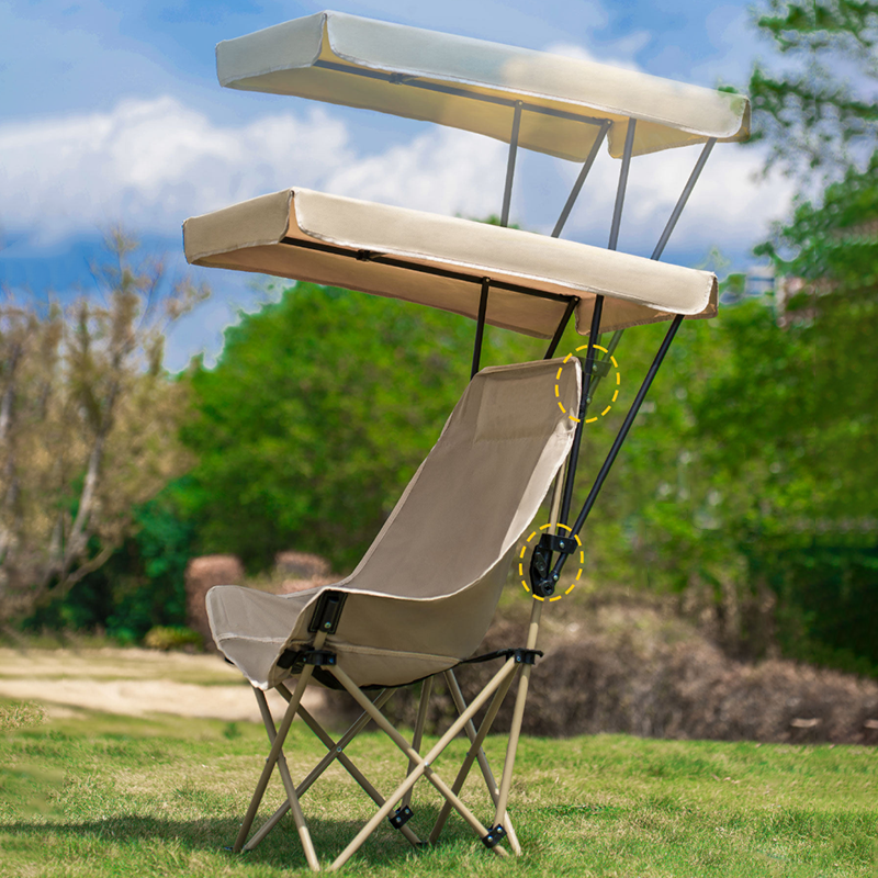 Modern Minimalist Rectangular Oxford Fabric Carbon Steel Folding Camping Chair Backrest Sunshade For Outdoor
