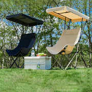 Modern Minimalist Rectangular Oxford Fabric Carbon Steel Folding Camping Chair Backrest Sunshade For Outdoor