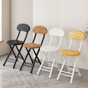 Modern Minimalist Round Medium-Density Fiberboard Iron Foldable Folding Chair For Living Room