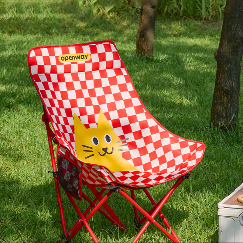 Modern Minimalist Rectangular Oxford Fabric Carbon Steel Backrest Foldable Camping Chair For Outdoor