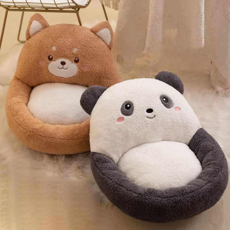 Contemporary Creative Velvet PP Cotton Ellipse Cartoon Animals Cushion Sofa Backrest For Living Room & Bedroom