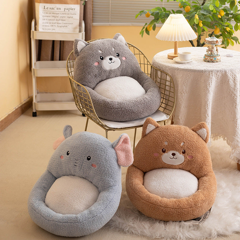 Contemporary Creative Velvet PP Cotton Ellipse Cartoon Animals Cushion Sofa Backrest For Living Room & Bedroom