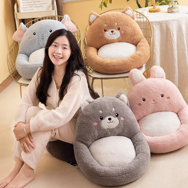Contemporary Creative Velvet PP Cotton Ellipse Cartoon Animals Cushion Sofa Backrest For Living Room & Bedroom