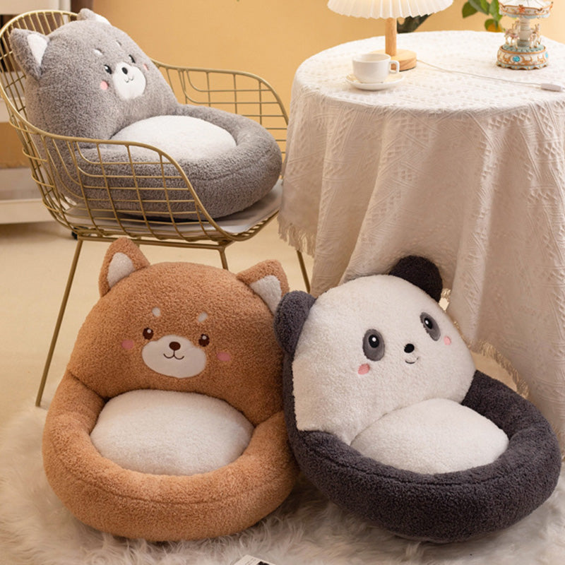 Contemporary Creative Velvet PP Cotton Ellipse Cartoon Animals Cushion Sofa Backrest For Living Room & Bedroom