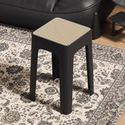 Modern Mid-Century Plastic Square Stackable Dining Chair With Comfortable Seat For Dining Room & Kitchen