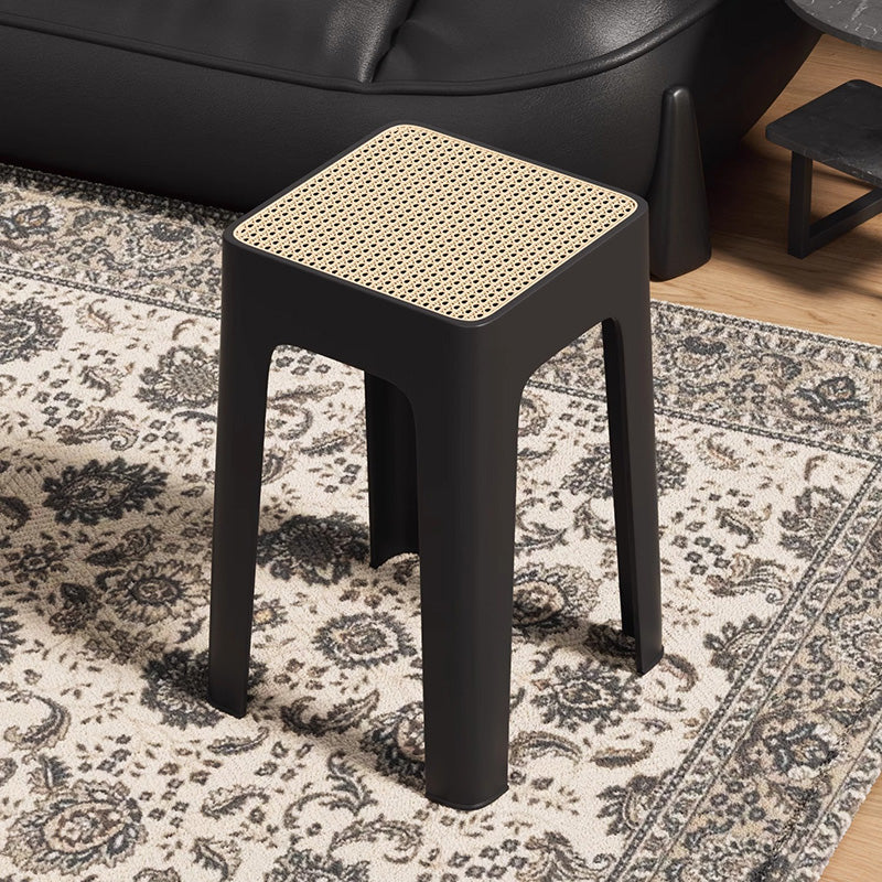 Modern Mid-Century Plastic Square Stackable Dining Chair With Comfortable Seat For Dining Room & Kitchen