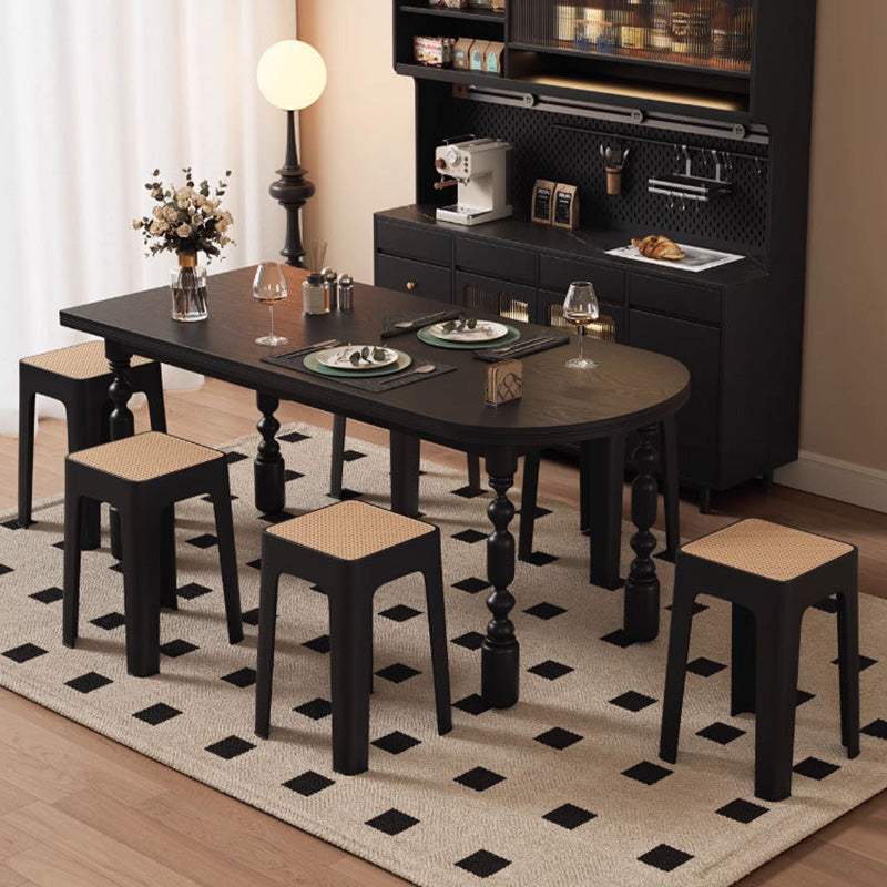 Modern Mid-Century Plastic Square Stackable Dining Chair With Comfortable Seat For Dining Room & Kitchen