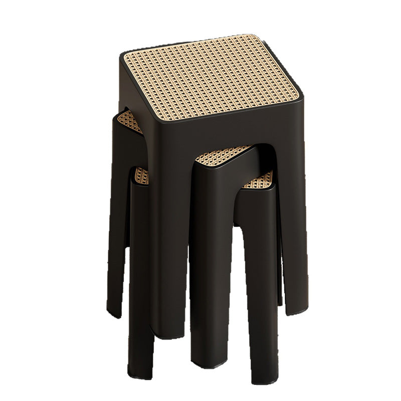 Modern Mid-Century Plastic Square Stackable Dining Chair With Comfortable Seat For Dining Room & Kitchen
