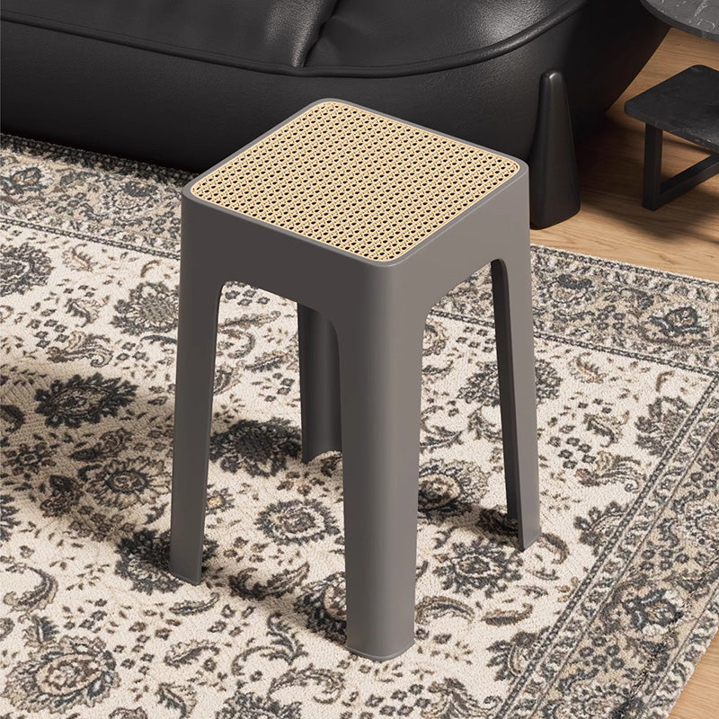 Modern Mid-Century Plastic Square Stackable Dining Chair With Comfortable Seat For Dining Room & Kitchen