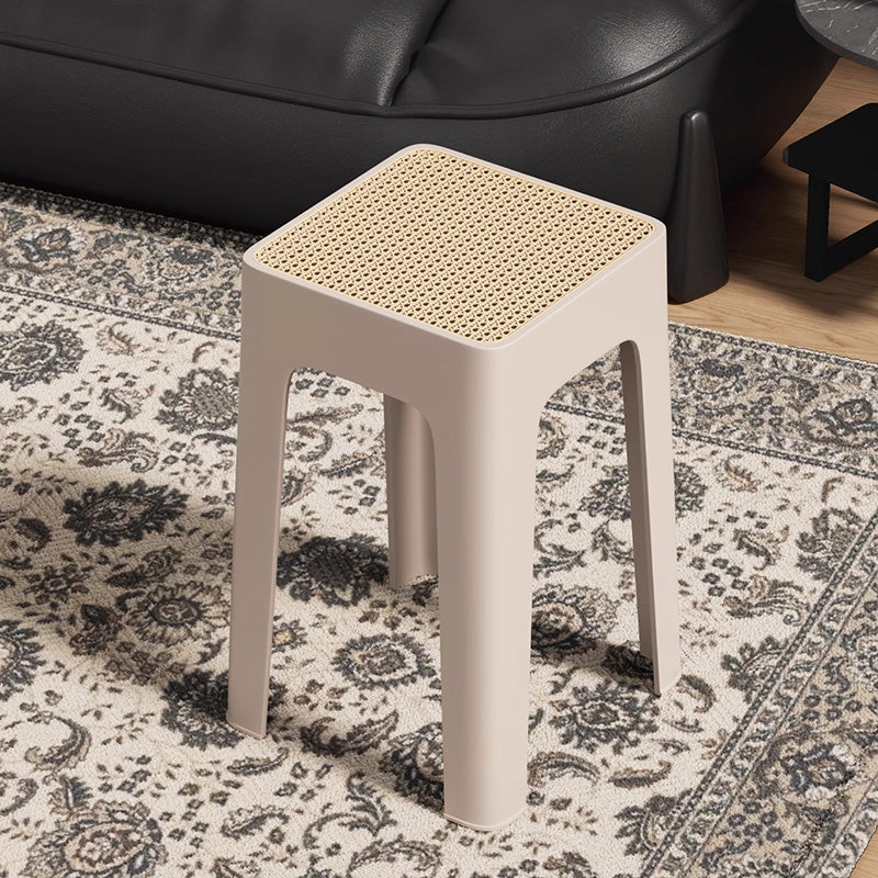 Modern Mid-Century Plastic Square Stackable Dining Chair With Comfortable Seat For Dining Room & Kitchen