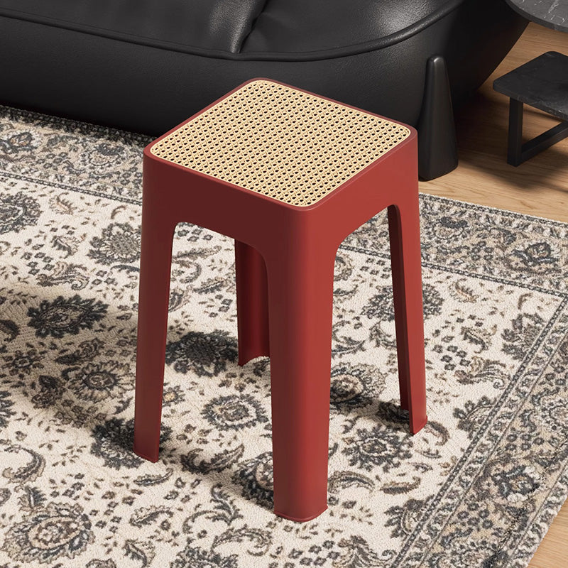 Modern Mid-Century Plastic Square Stackable Dining Chair With Comfortable Seat For Dining Room & Kitchen